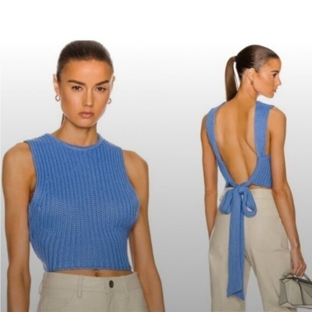 ✅ Atoir Tank Top Eliot Knit High Neck Sleeveless in Ultramarine Blue